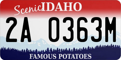 ID license plate 2A0363M