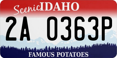 ID license plate 2A0363P