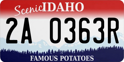 ID license plate 2A0363R