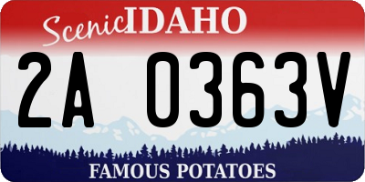 ID license plate 2A0363V