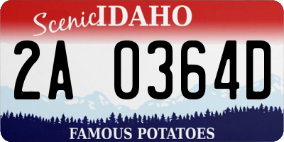 ID license plate 2A0364D