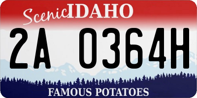 ID license plate 2A0364H