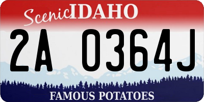 ID license plate 2A0364J