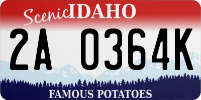 ID license plate 2A0364K