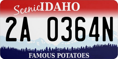 ID license plate 2A0364N