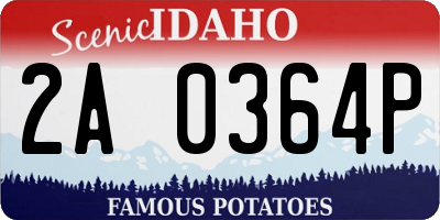 ID license plate 2A0364P