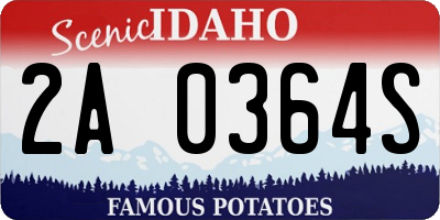 ID license plate 2A0364S