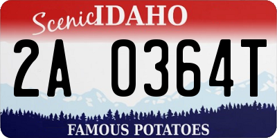 ID license plate 2A0364T