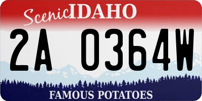 ID license plate 2A0364W