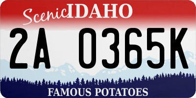 ID license plate 2A0365K