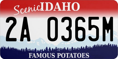 ID license plate 2A0365M