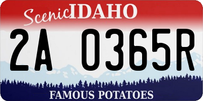 ID license plate 2A0365R
