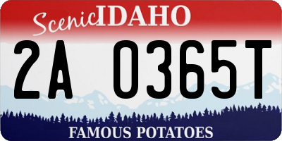 ID license plate 2A0365T