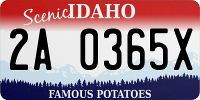ID license plate 2A0365X