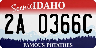 ID license plate 2A0366C