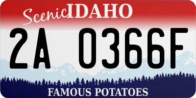 ID license plate 2A0366F