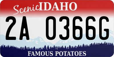 ID license plate 2A0366G