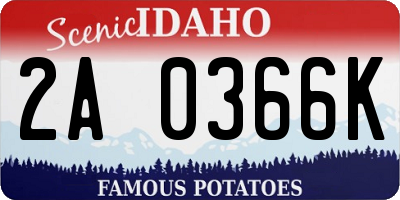 ID license plate 2A0366K