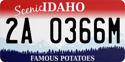ID license plate 2A0366M