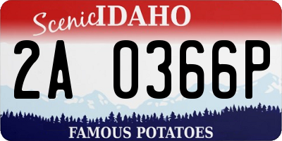 ID license plate 2A0366P