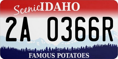 ID license plate 2A0366R