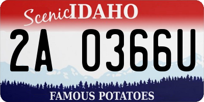 ID license plate 2A0366U