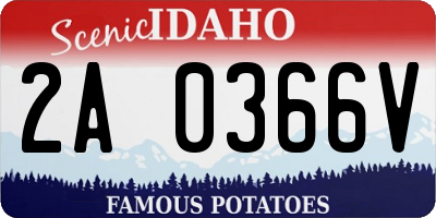 ID license plate 2A0366V