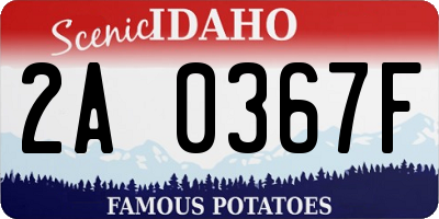 ID license plate 2A0367F