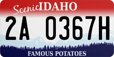 ID license plate 2A0367H