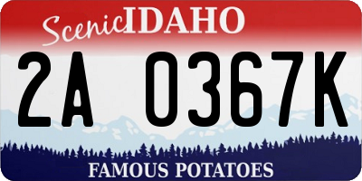 ID license plate 2A0367K