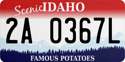 ID license plate 2A0367L