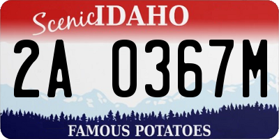 ID license plate 2A0367M