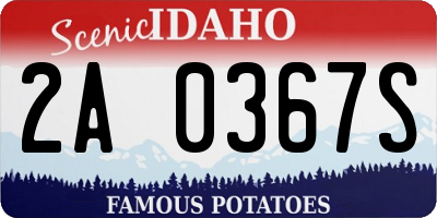 ID license plate 2A0367S