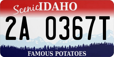 ID license plate 2A0367T