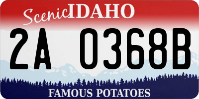 ID license plate 2A0368B