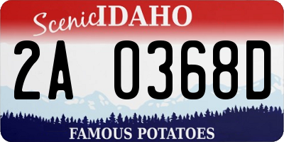 ID license plate 2A0368D