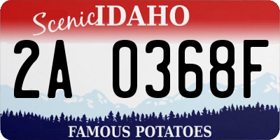 ID license plate 2A0368F