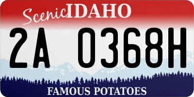 ID license plate 2A0368H