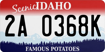 ID license plate 2A0368K