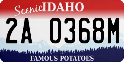 ID license plate 2A0368M