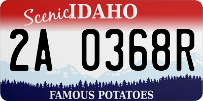 ID license plate 2A0368R