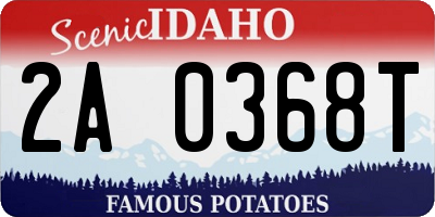 ID license plate 2A0368T