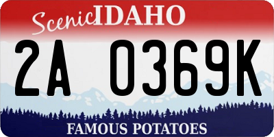 ID license plate 2A0369K