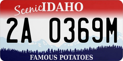 ID license plate 2A0369M