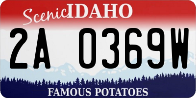 ID license plate 2A0369W