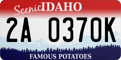 ID license plate 2A0370K
