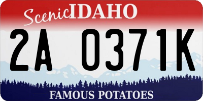 ID license plate 2A0371K