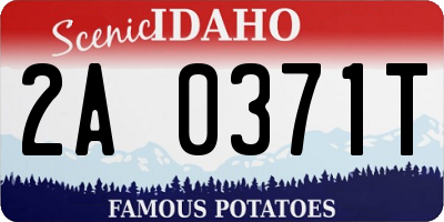 ID license plate 2A0371T