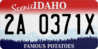 ID license plate 2A0371X