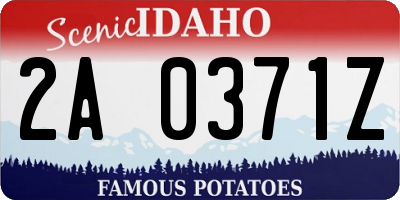 ID license plate 2A0371Z